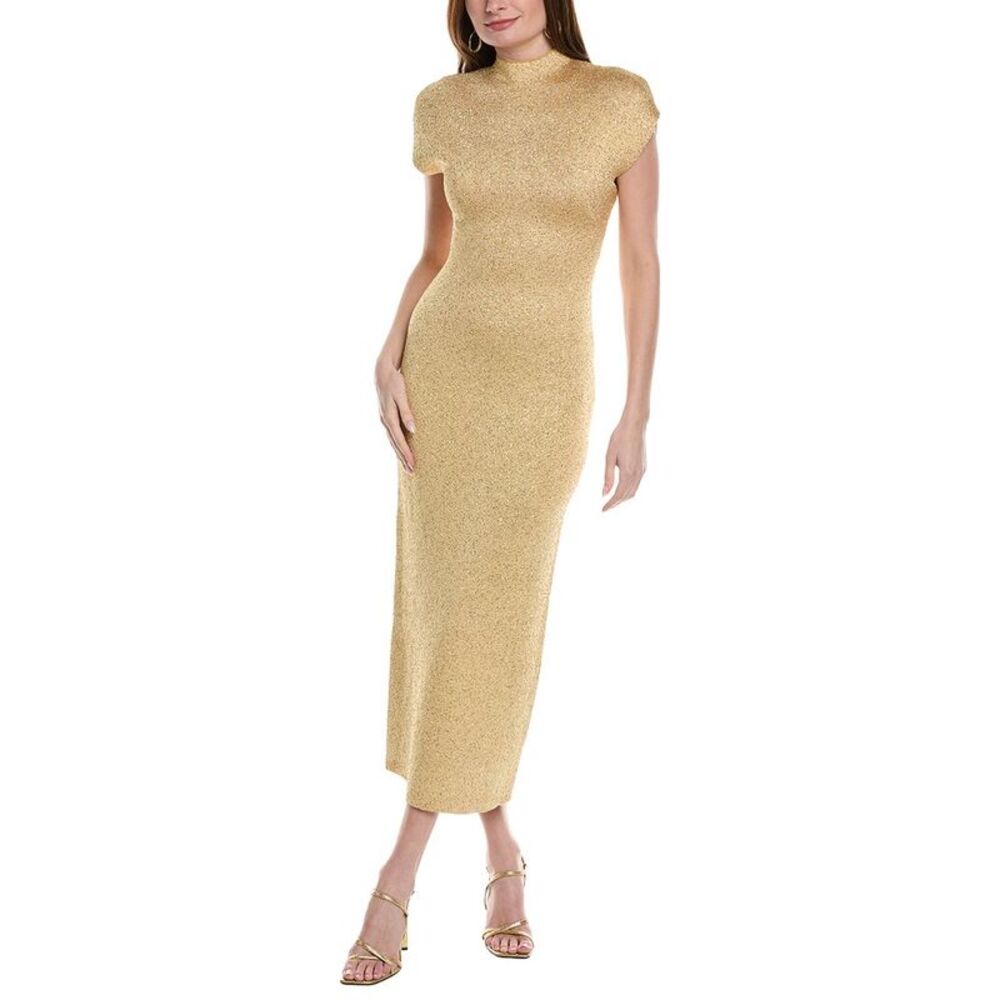 Lela Rose Womens  Mock Neck Dress, Yellow
